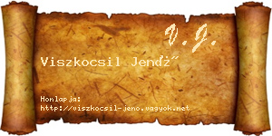 Viszkocsil Jenő névjegykártya