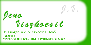 jeno viszkocsil business card
